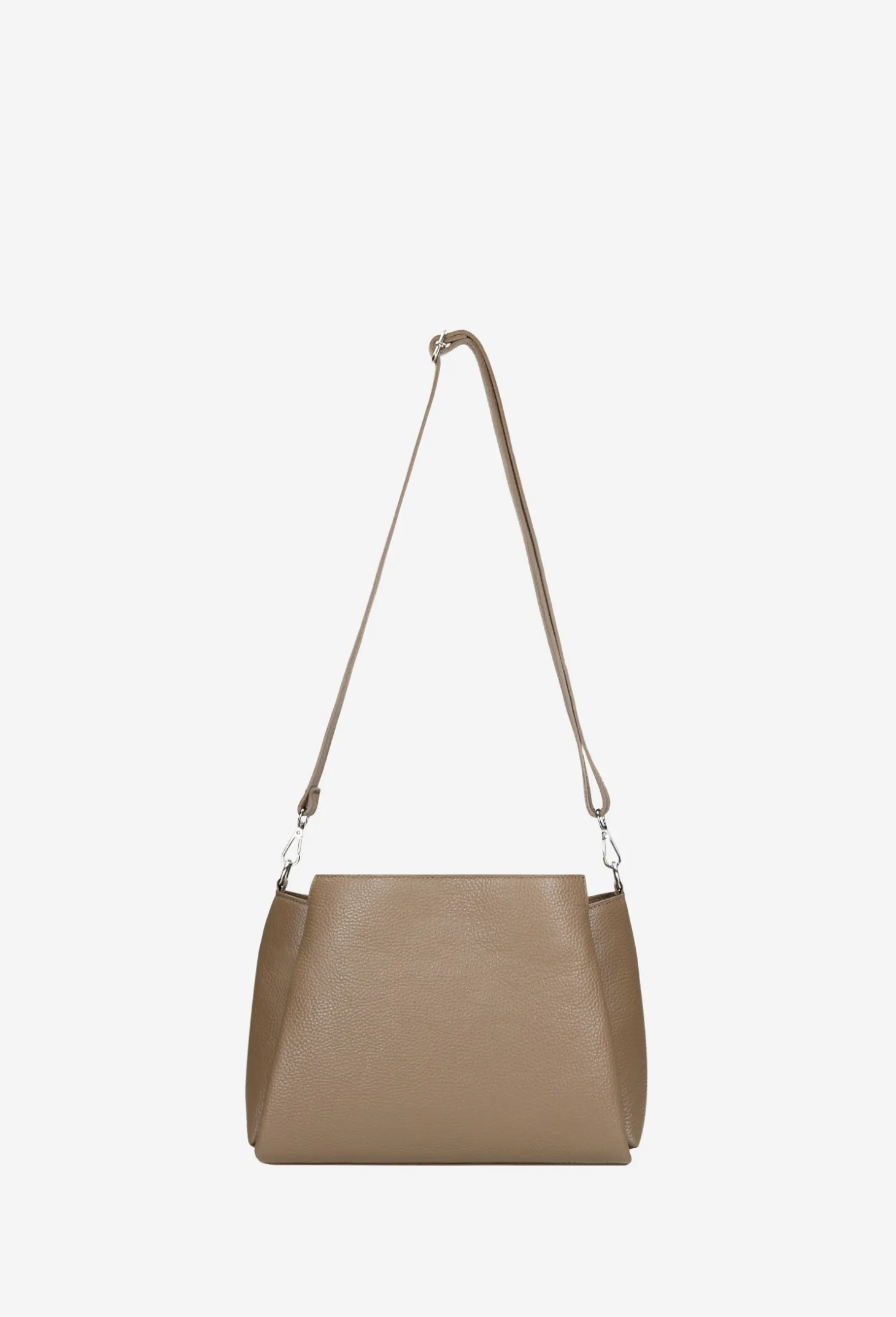 Beżowa torebka damska ze skóry licowej