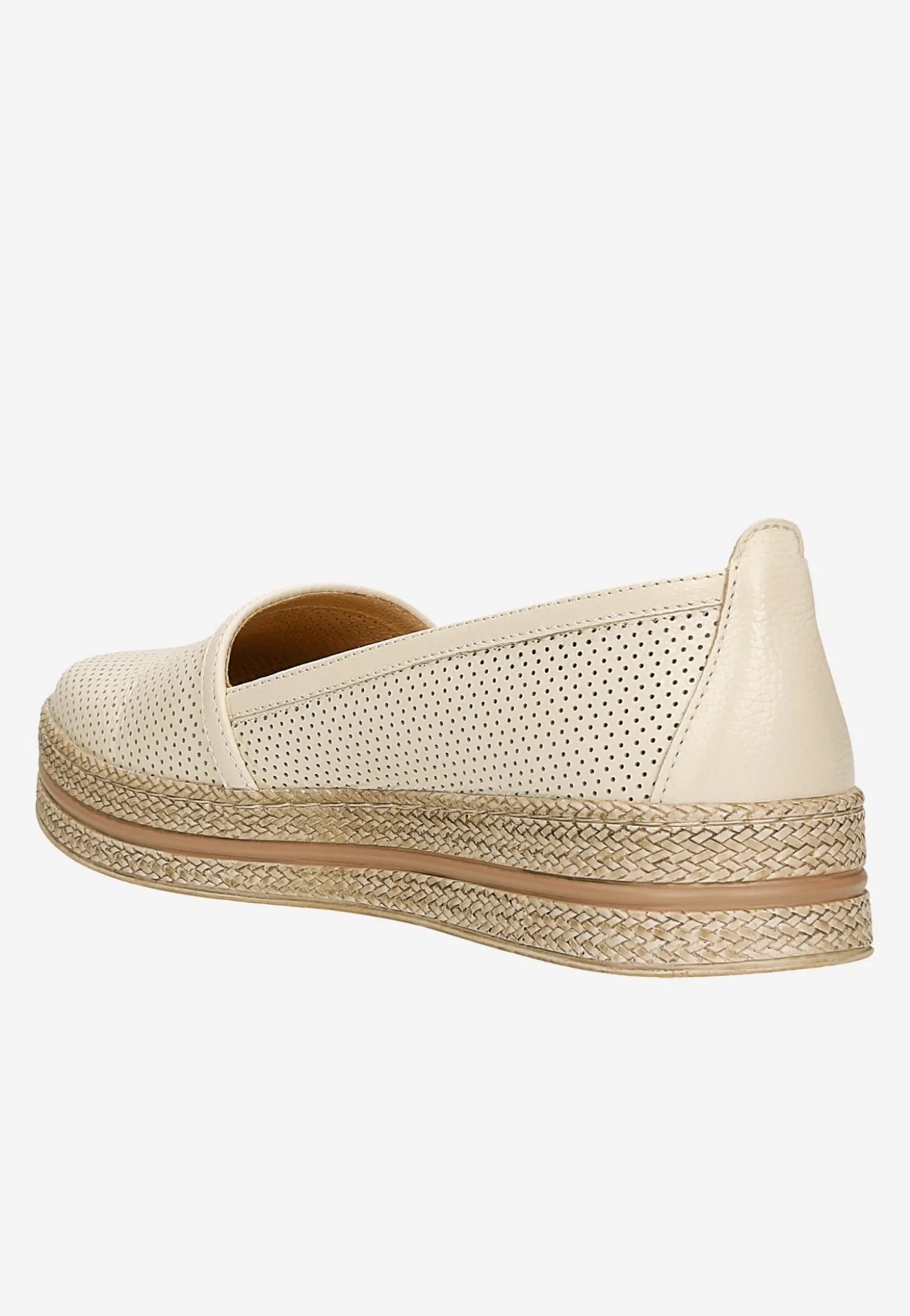Beżowe ażurowe półbuty w stylu espadryli