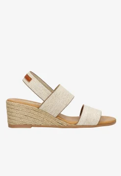 Beżowe espadryle RELAKS na koturnie