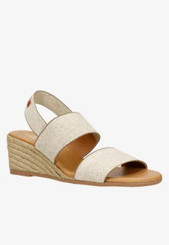 Beżowe espadryle RELAKS na koturnie