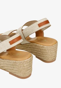 Beżowe espadryle RELAKS na koturnie