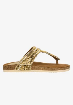 Beżowe japonki w stylu boho
