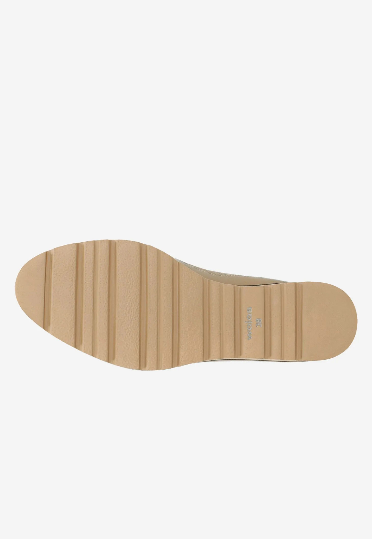 Beżowe loafersy damskie na klinie