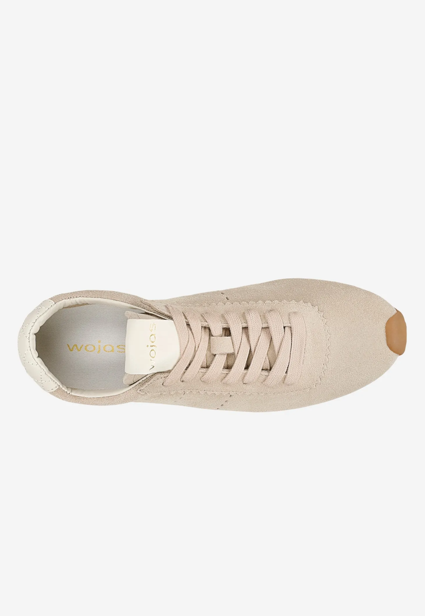Beżowe sneakersy na cienkiej podeszwie