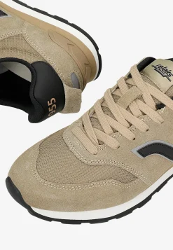 Beżowe sneakersy RELAKS z czarnymi elementami