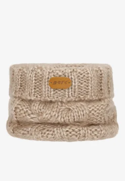 Beżowy zestaw BARTEK z wełną merino 85604-84, czapka + komin