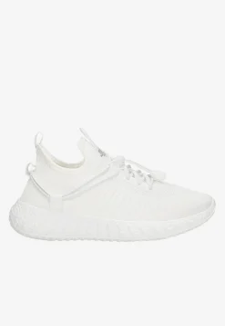 Białe monochromatyczne sneakersy RELAKS z materiału