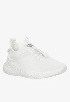 Białe monochromatyczne sneakersy RELAKS z materiału