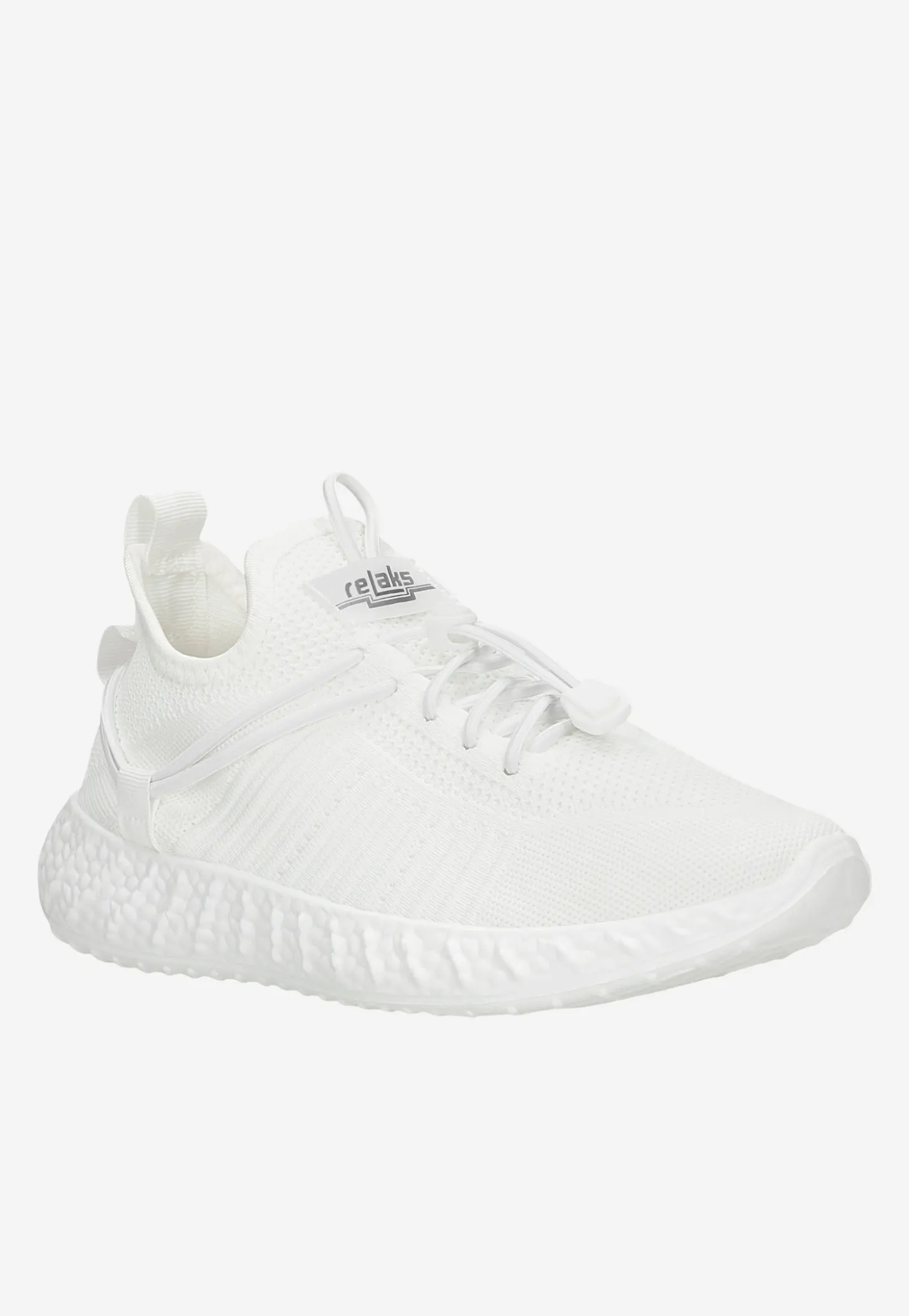Białe monochromatyczne sneakersy RELAKS z materiału
