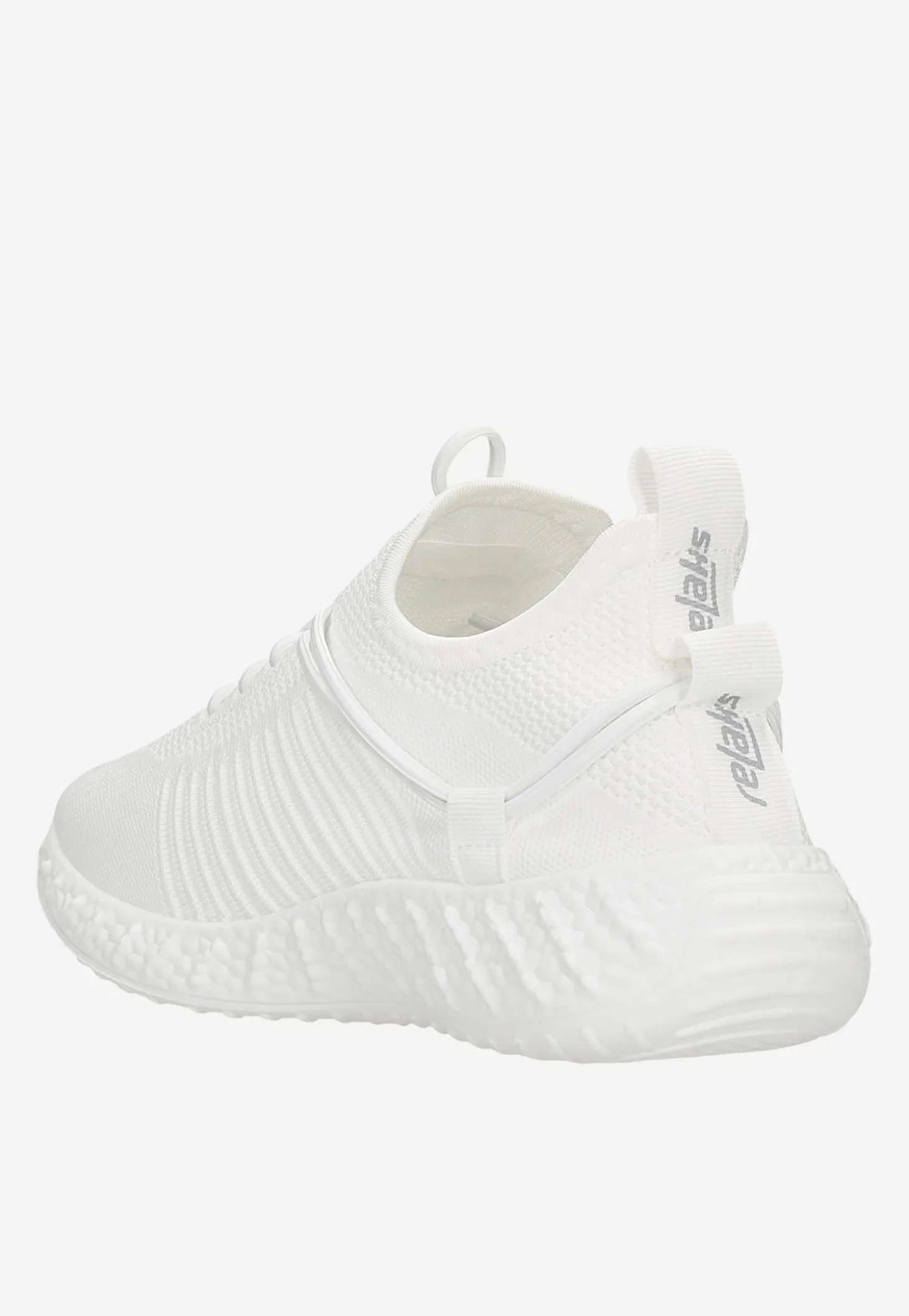 Białe monochromatyczne sneakersy RELAKS z materiału