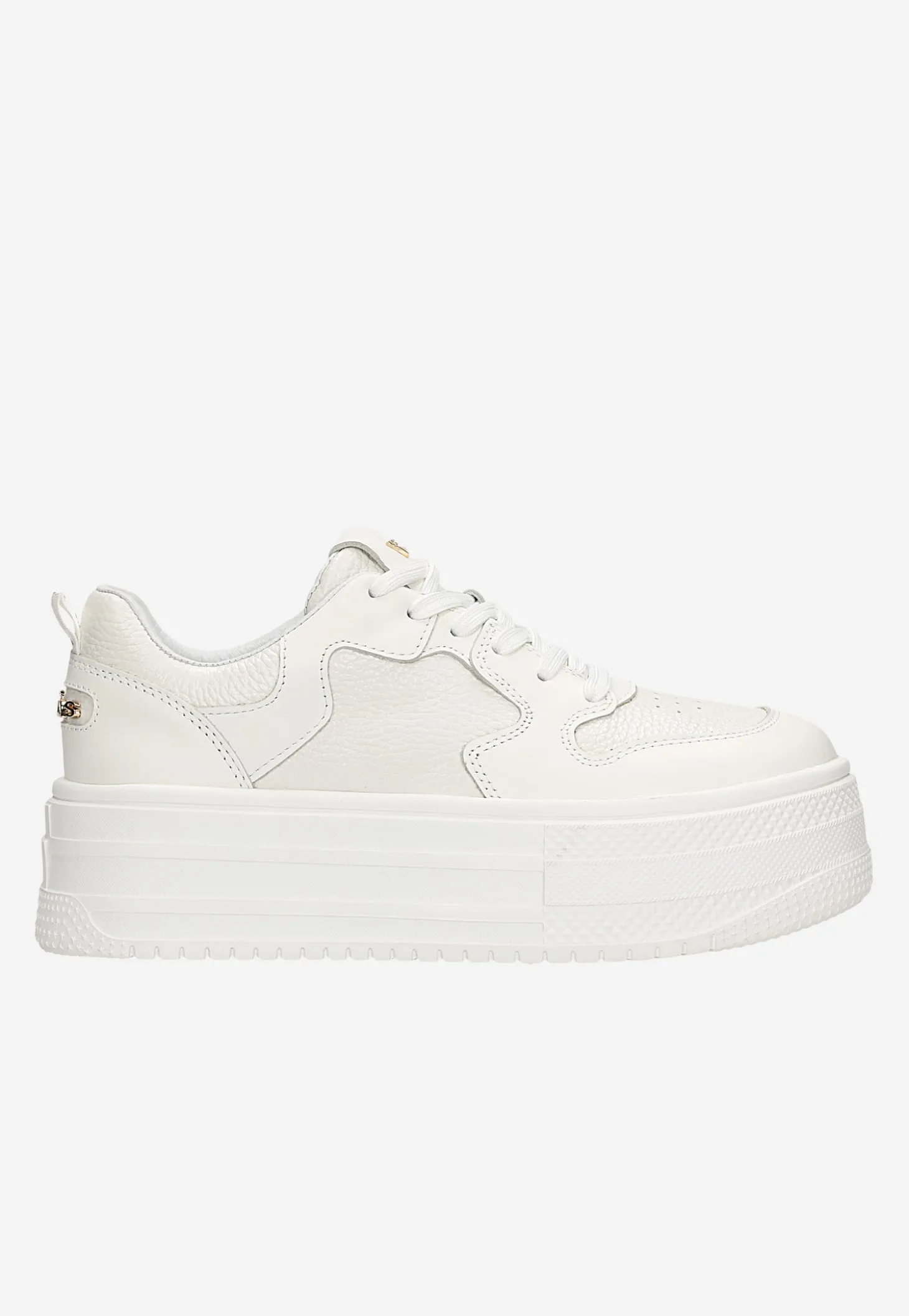 Białe skórzane sneakersy na wysokiej platformie
