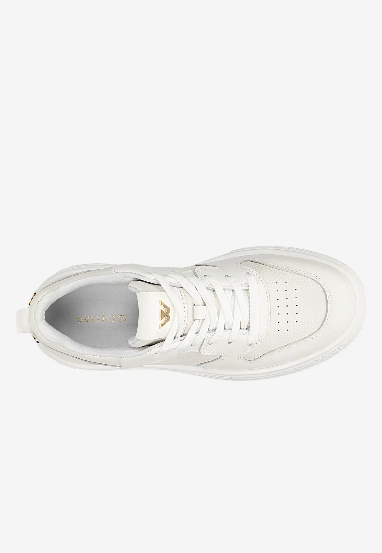 Białe skórzane sneakersy na wysokiej platformie