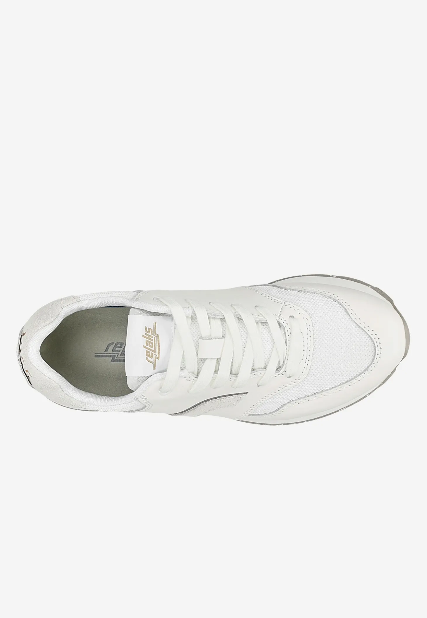 Białe sneakersy damskie RELAKS z aplikacją w srebrną panterkę