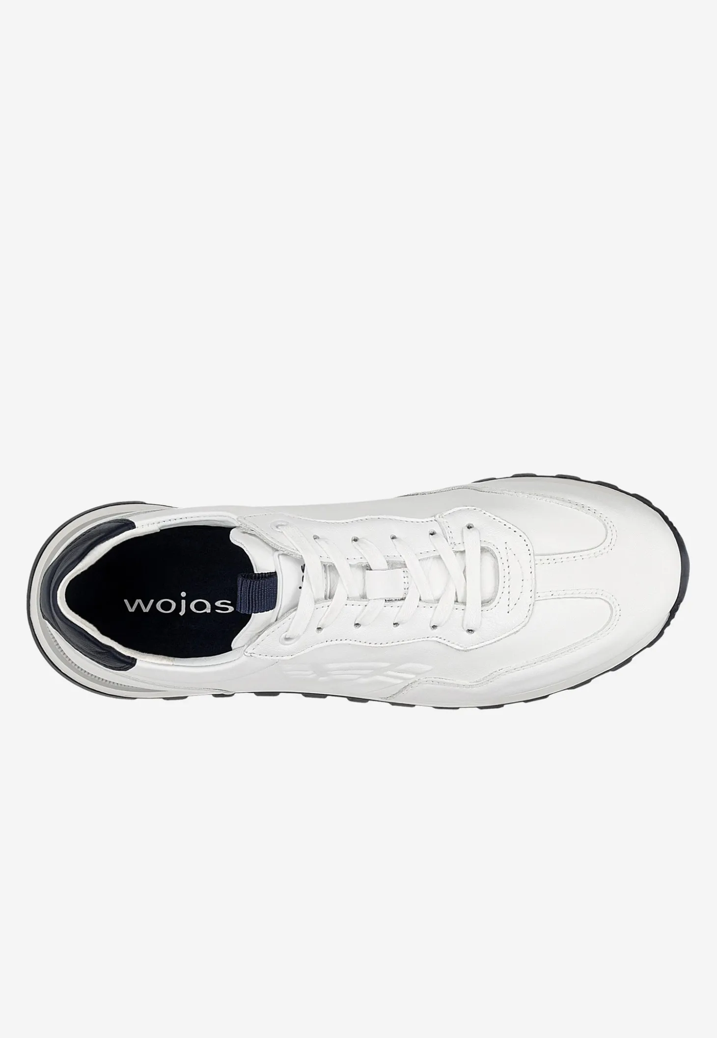 Białe sneakersy męskie na kontrastowej podeszwie