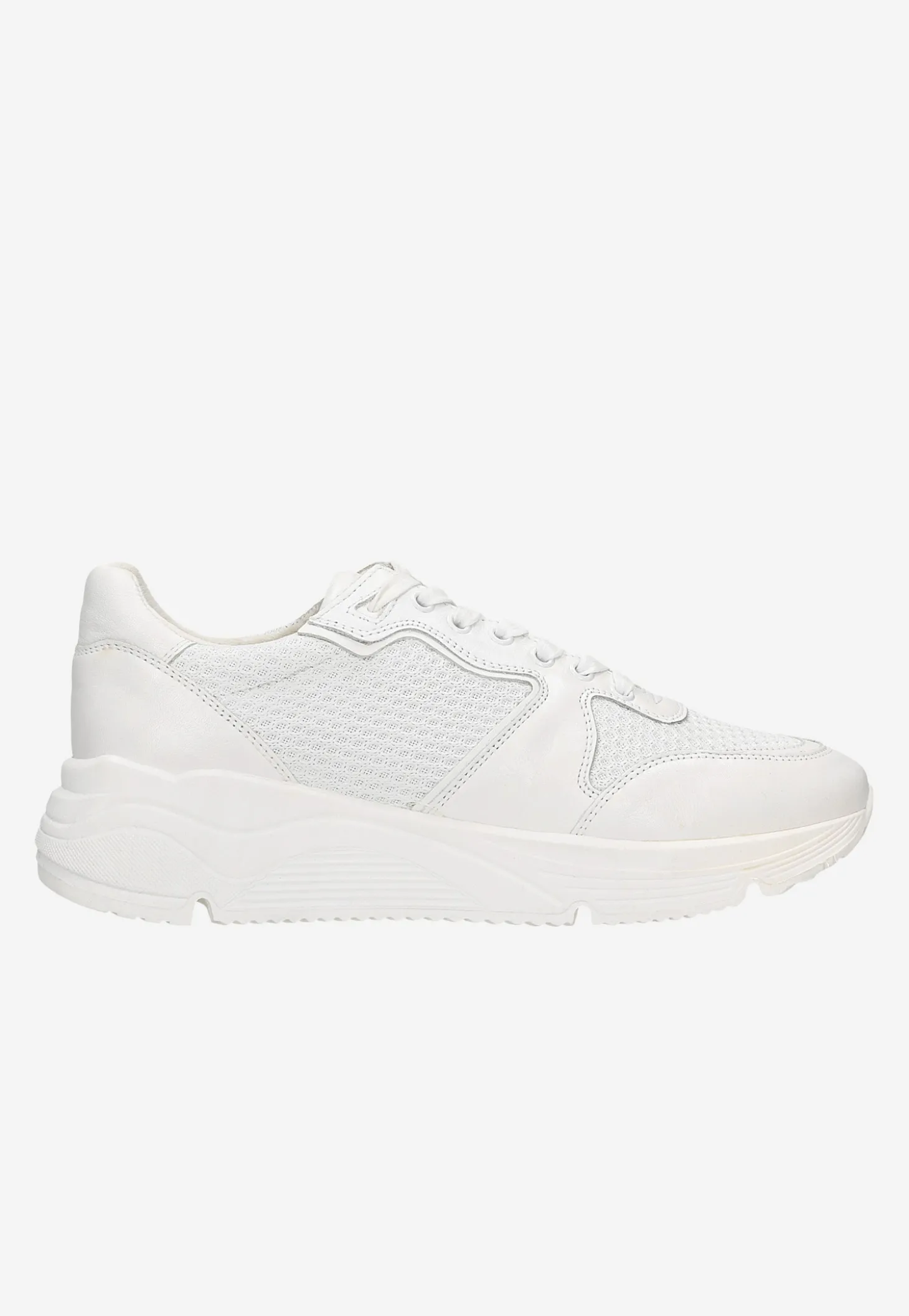 Białe sneakersy męskie z łączonych materiałów