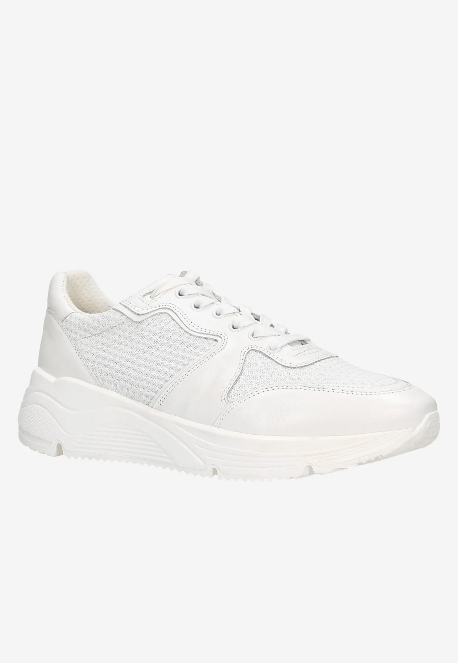 Białe sneakersy męskie z łączonych materiałów