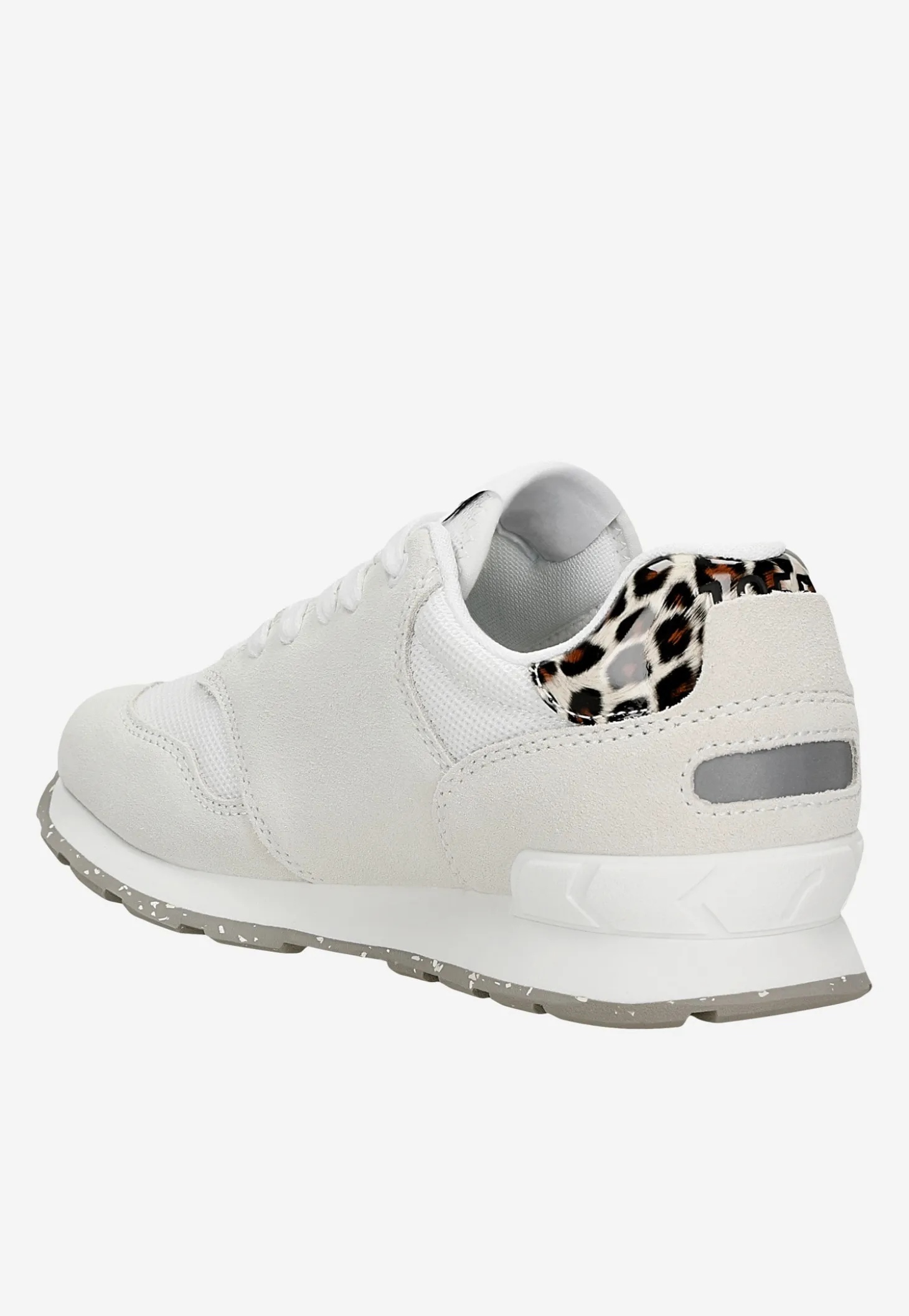 Białe sneakersy RELAKS z panterkowymi elementami