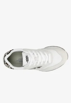 Białe sneakersy RELAKS z panterkowymi elementami