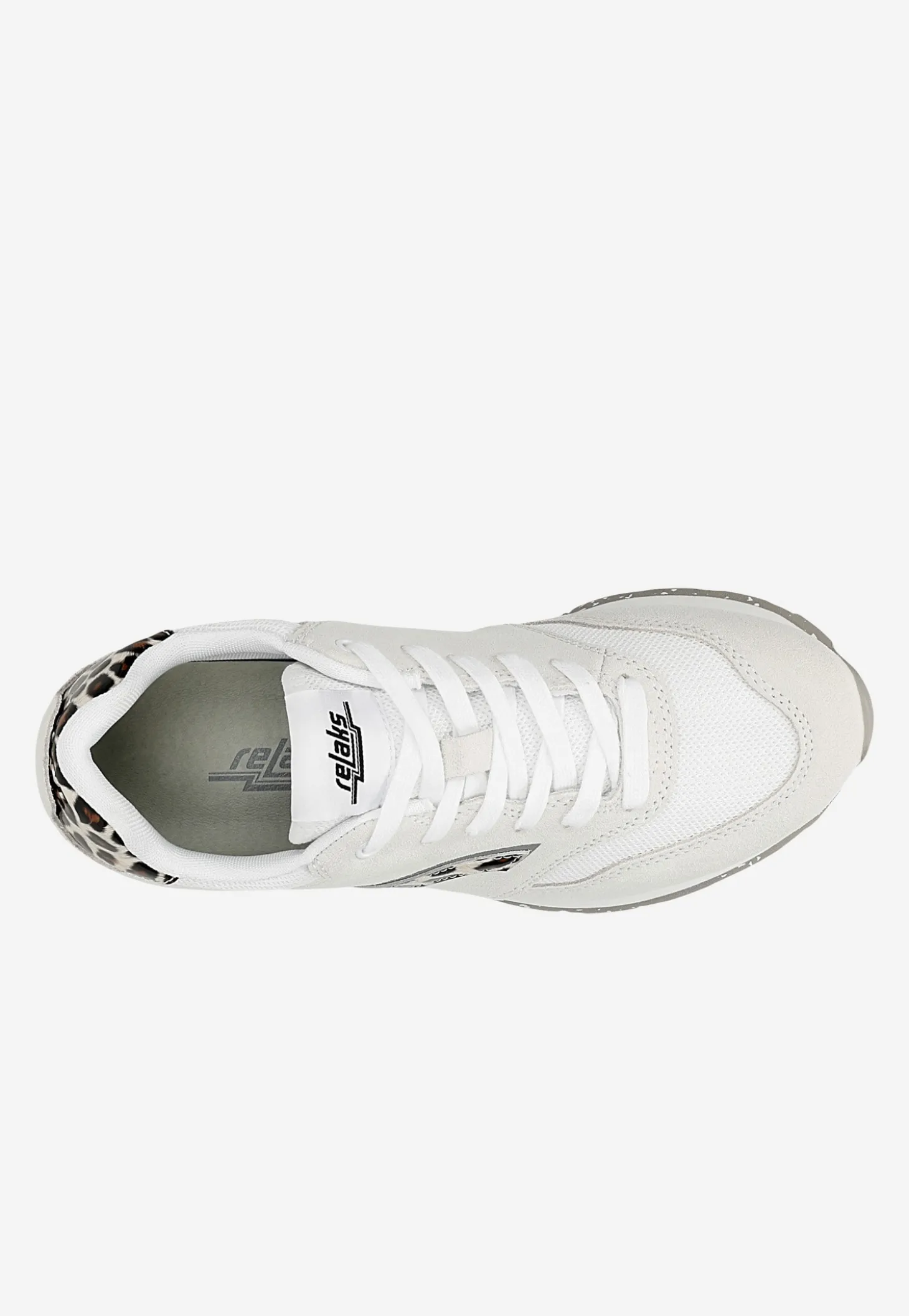 Białe sneakersy RELAKS z panterkowymi elementami