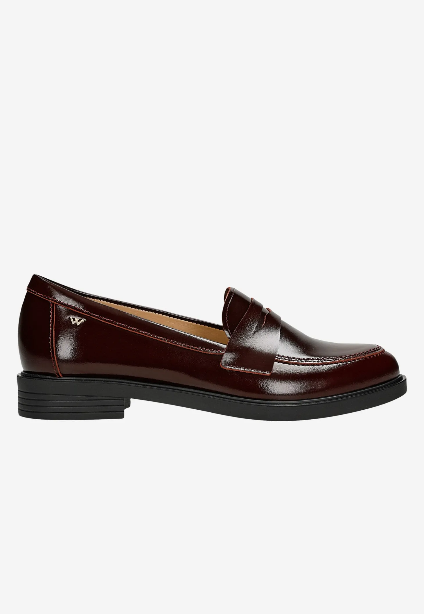 Bordowe skórzane mokasyny damskie z linii Comfort