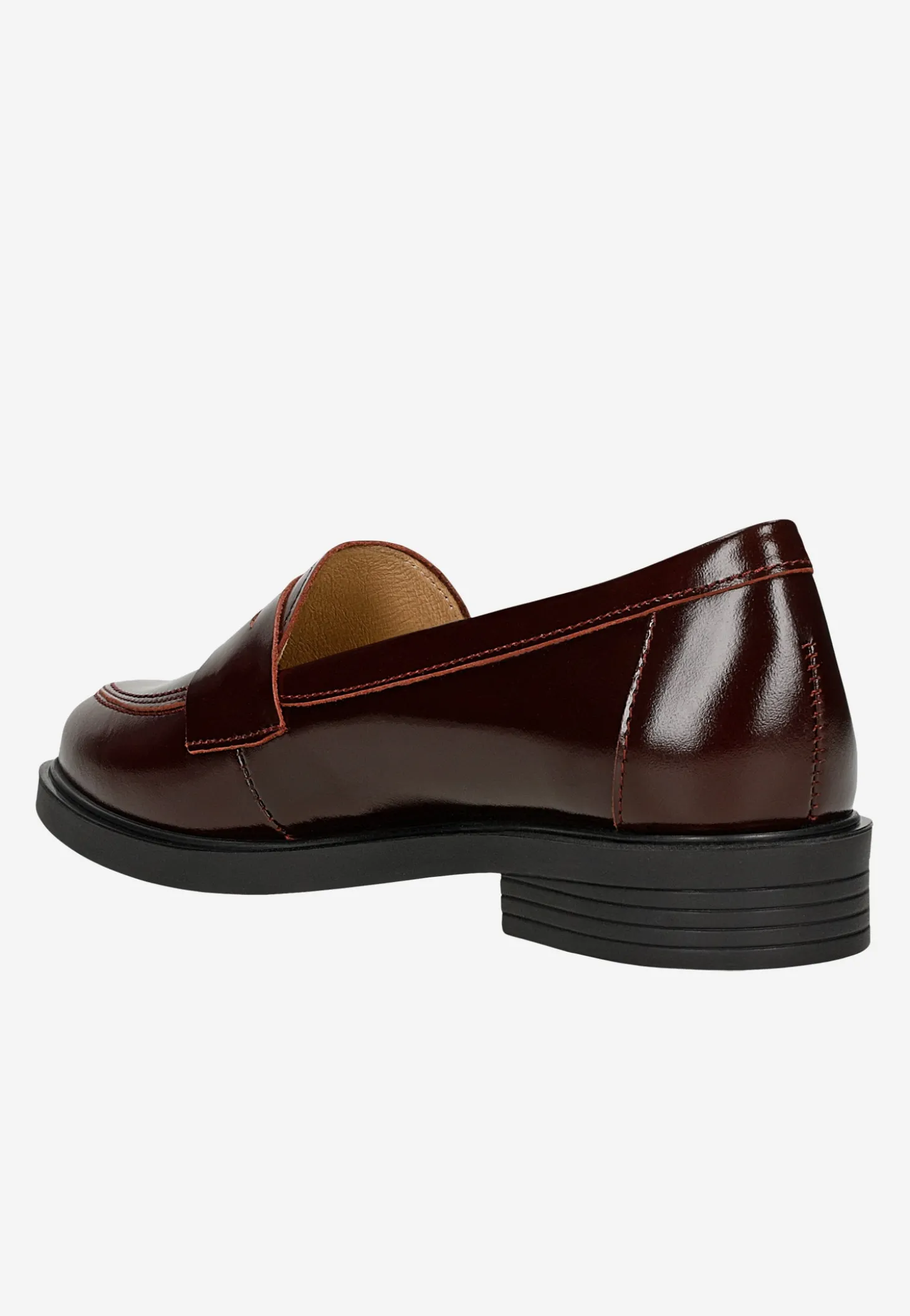 Bordowe skórzane mokasyny damskie z linii Comfort