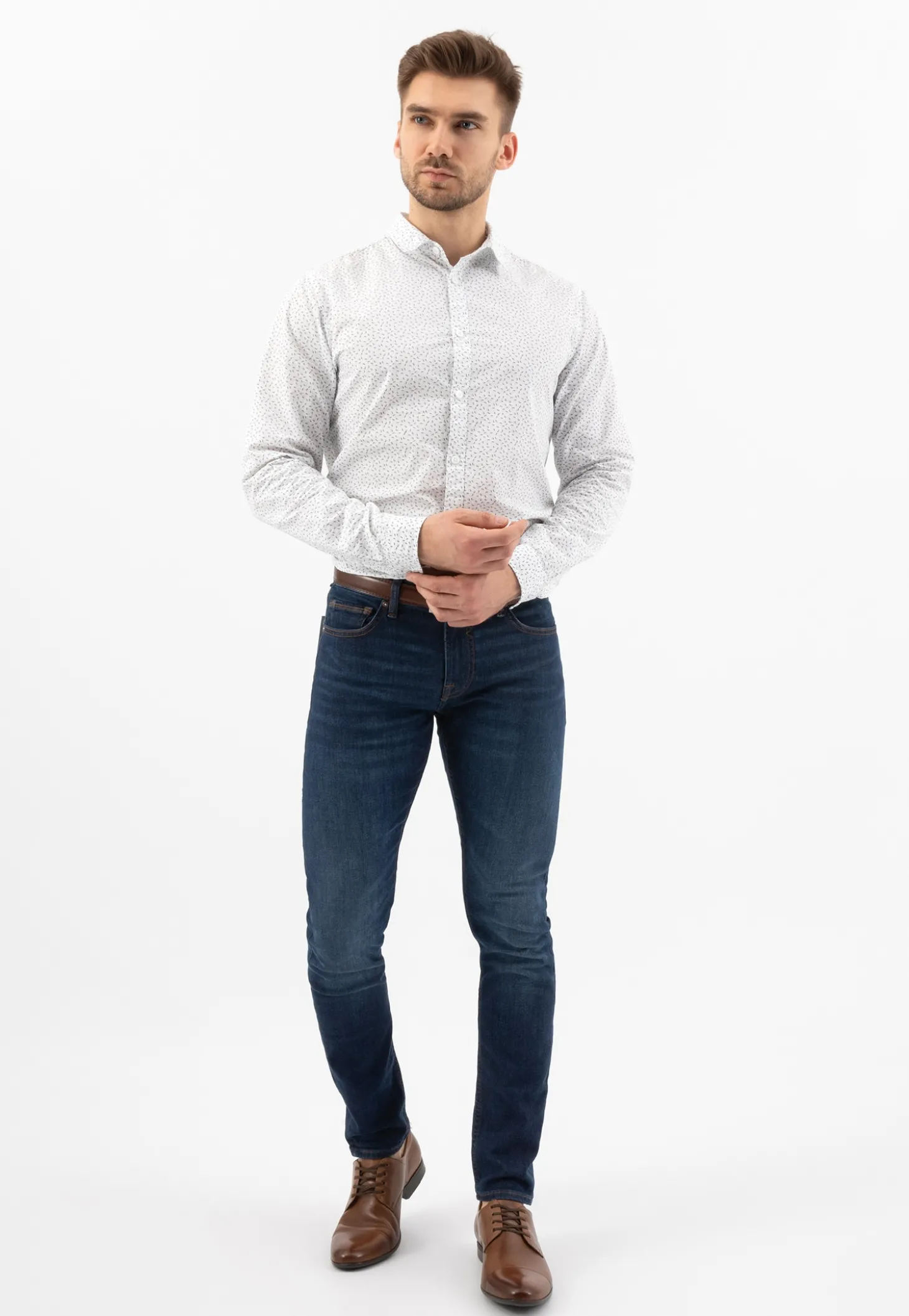 Brązowe eleganckie półbuty męskie
