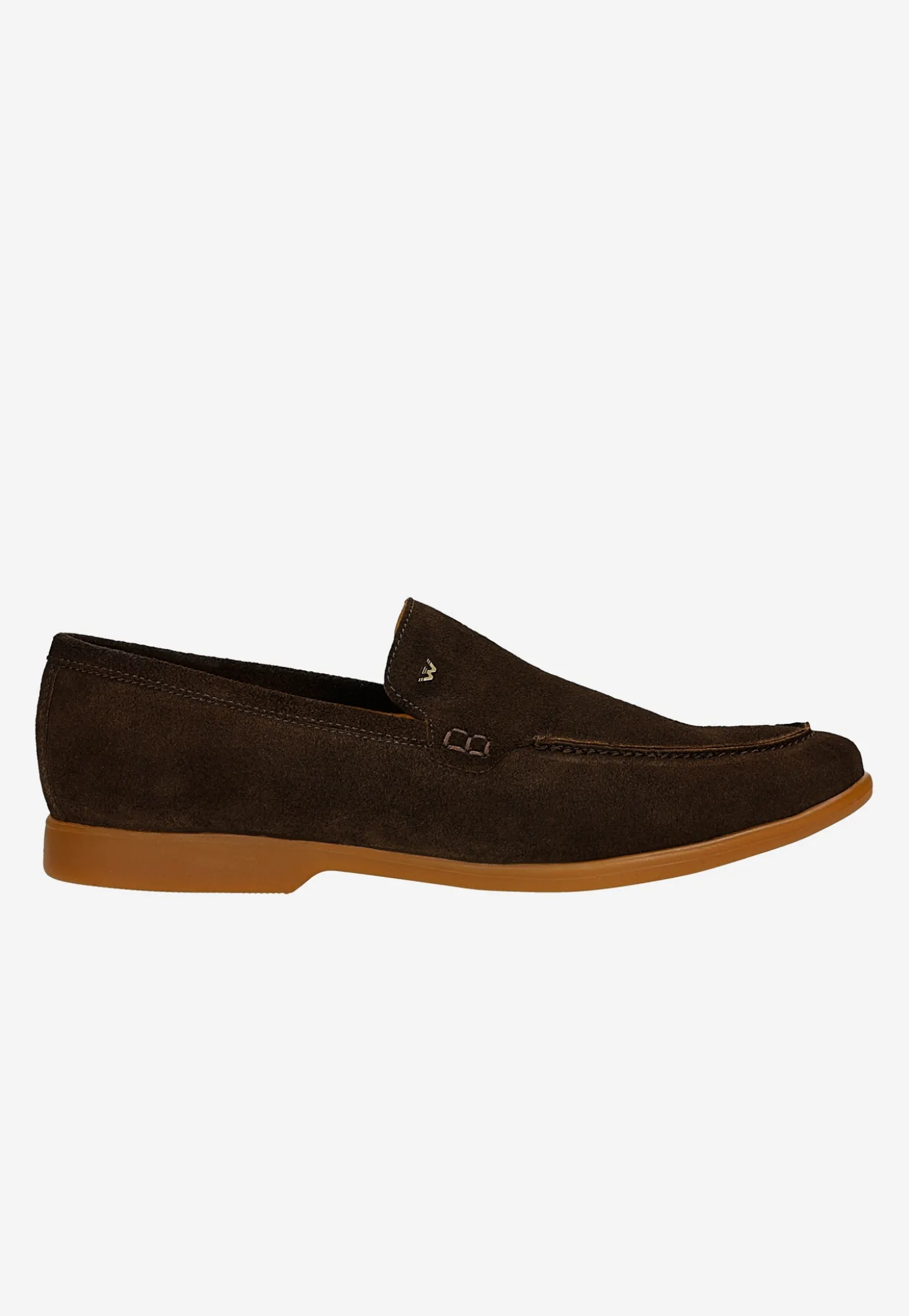 Brązowe loafersy męskie z dwoiny welurowej