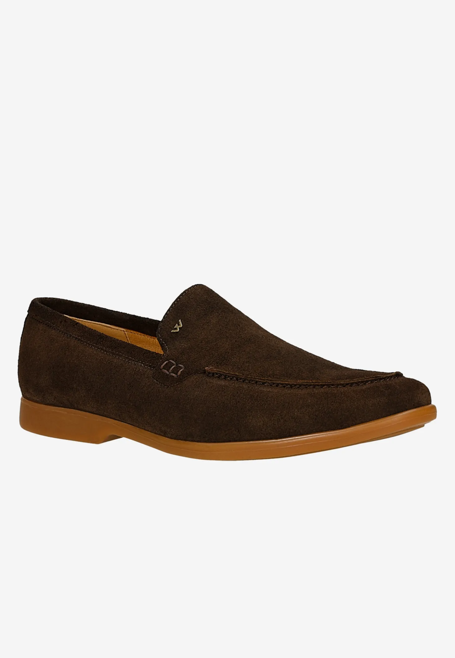 Brązowe loafersy męskie z dwoiny welurowej
