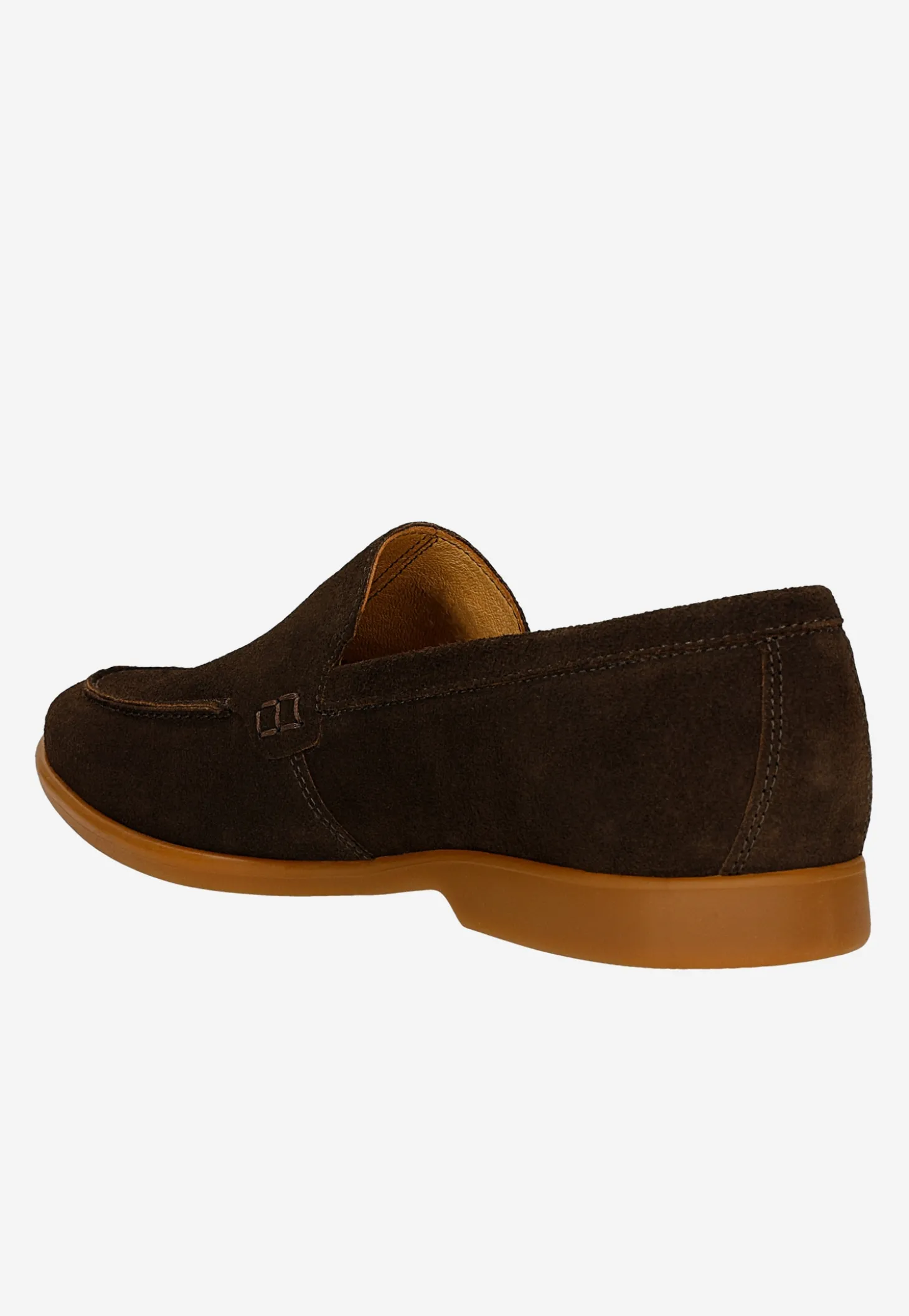 Brązowe loafersy męskie z dwoiny welurowej