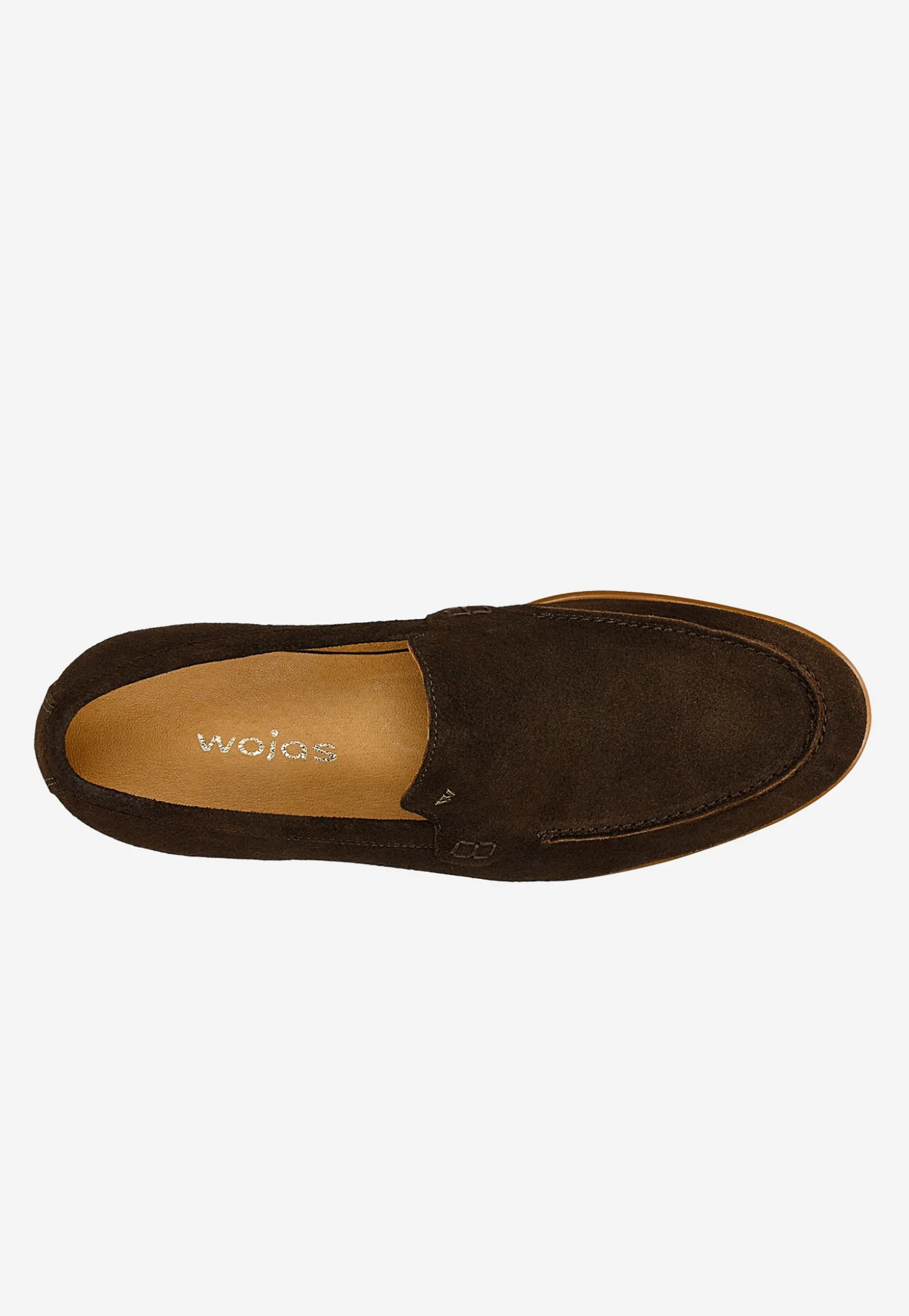 Brązowe loafersy męskie z dwoiny welurowej