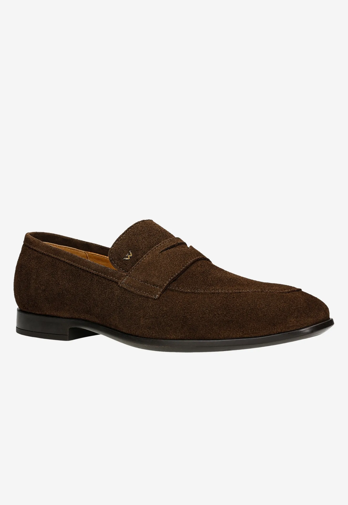 Brązowe loafersy męskie z dwoiny welurowej