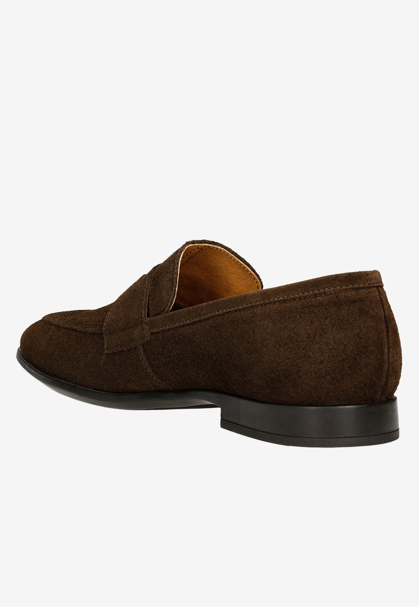 Brązowe loafersy męskie z dwoiny welurowej