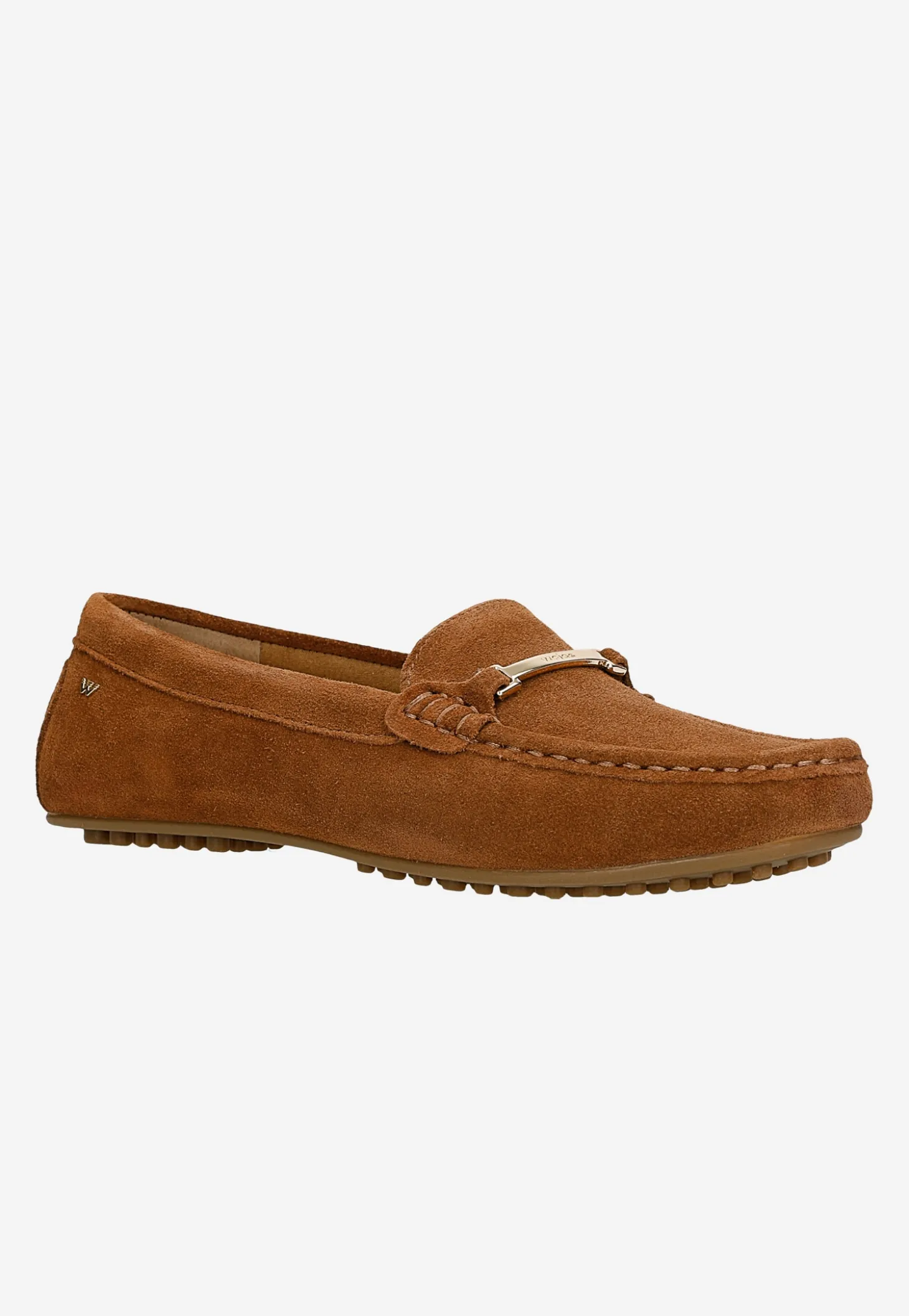 Brązowe mokasyny damskie typu car shoes