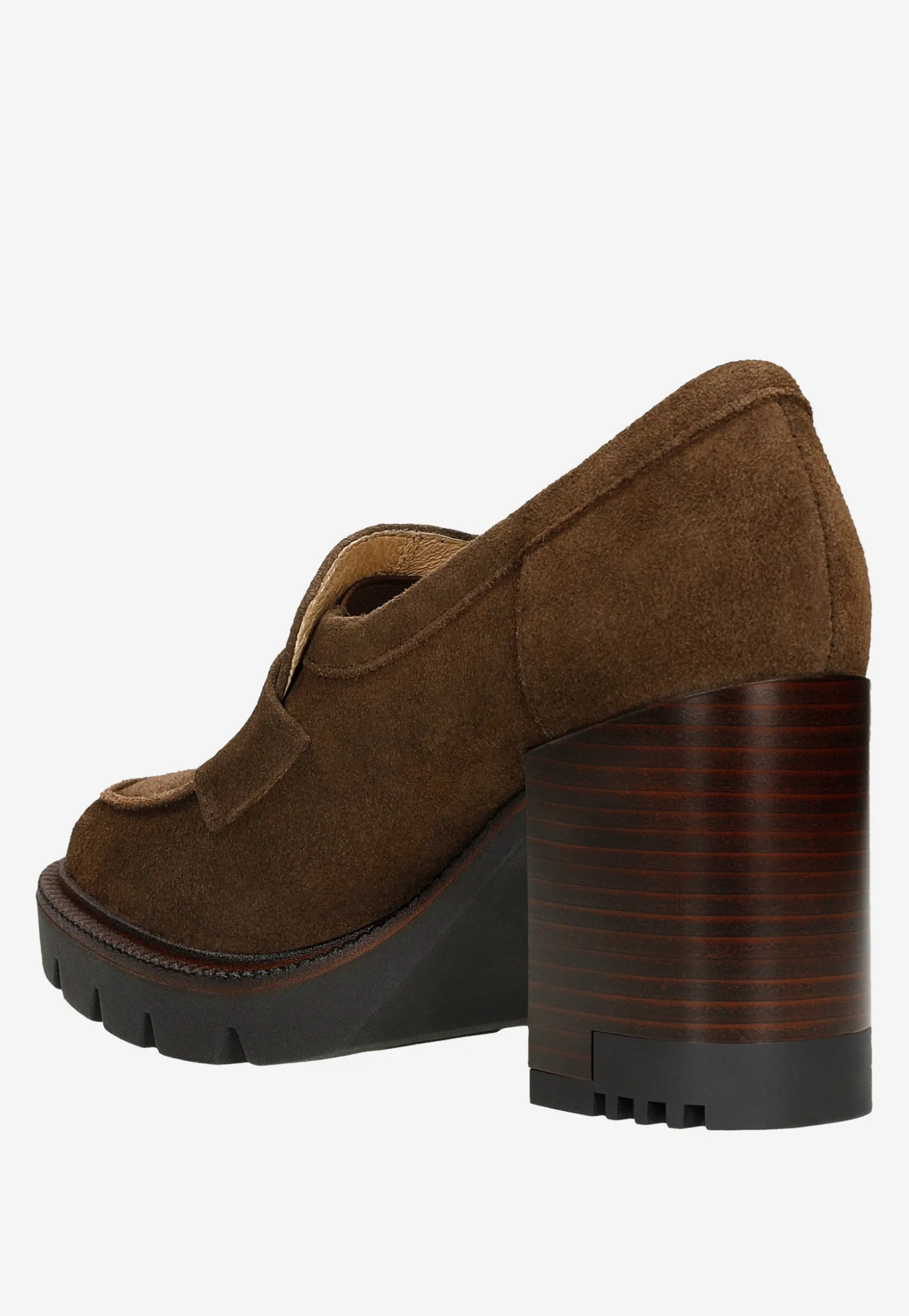 Brązowe mokasyny penny loafers na słupku