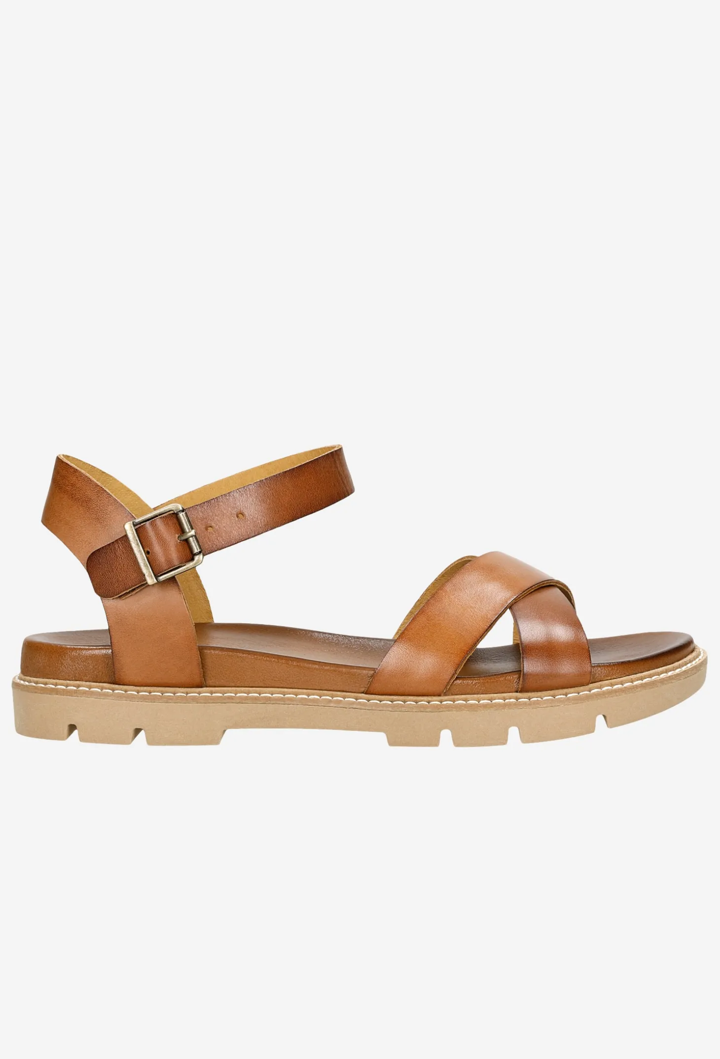 Brązowe sandały damskie w stylu casual