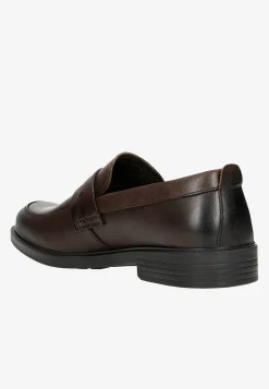 Brązowe skórzane mokasyny męskie