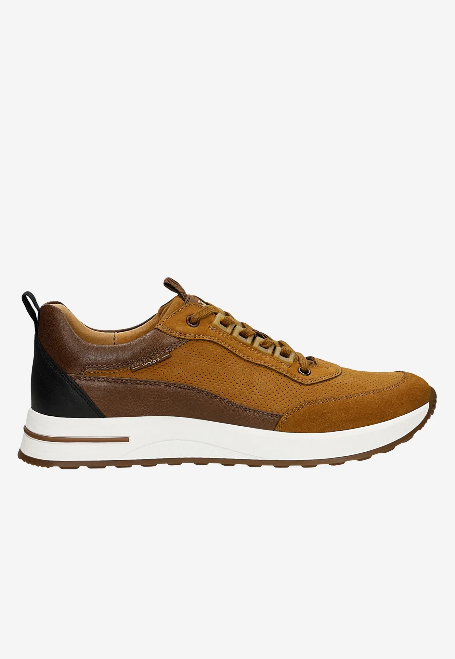 Brązowe sneakersy męskie z elementami ze skóry licowej