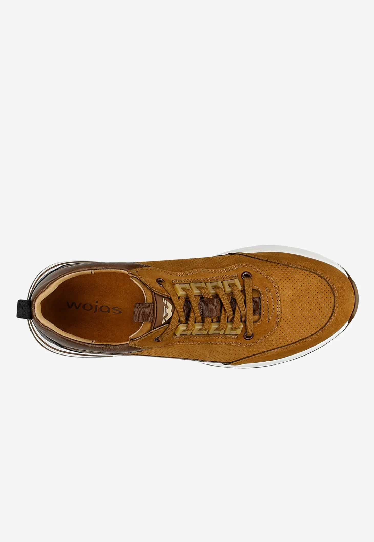 Brązowe sneakersy męskie z elementami ze skóry licowej