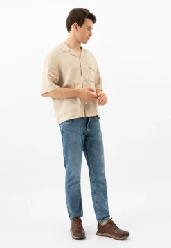 Brązowe sneakersy męskie ze skóry licowej