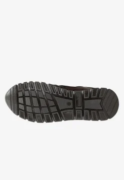 Ciemnobrązowe sneakersy męskie ze skóry licowej