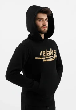Czarna bluza męska RELAKS z kapturem