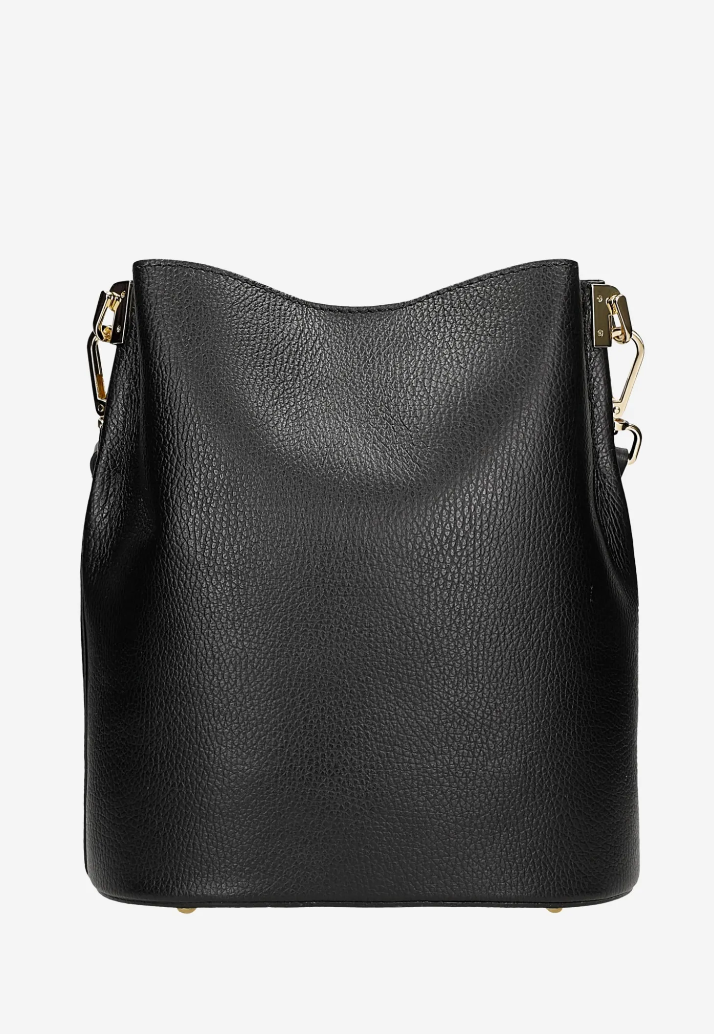 Czarna skórzana torebka damska bucket bag