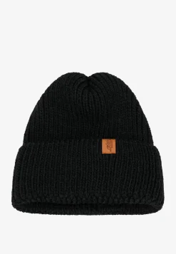 Czarna zimowa czapka damska typu beanie