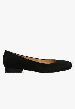 Czarne baleriny damskie na 2cm obcasie