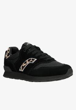 Czarne damskie sneakersy z panterką RELAKS