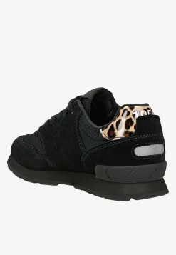 Czarne damskie sneakersy z panterką RELAKS