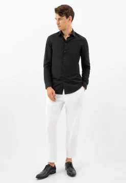 Czarne eleganckie buty męskie ze skóry licowej