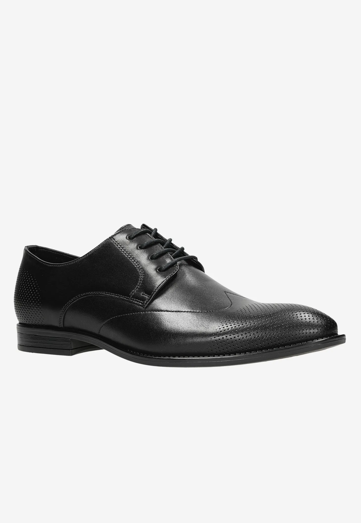 Czarne eleganckie buty męskie ze skóry licowej