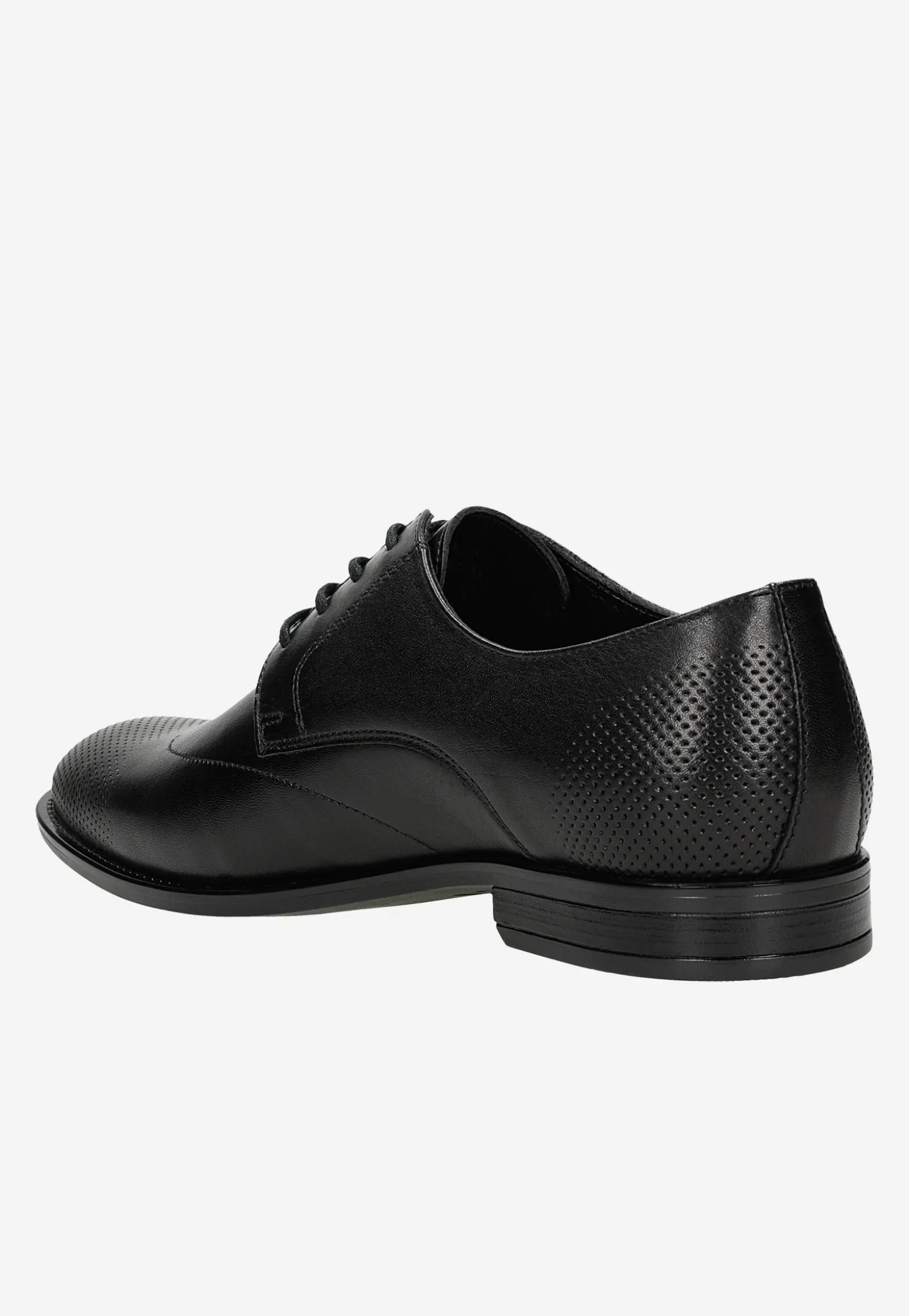 Czarne eleganckie buty męskie ze skóry licowej
