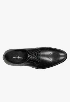Czarne eleganckie buty męskie ze skóry licowej